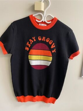 Short Sleeve Knitted Vintage T-Shirt, Mod Style Casual Knitted Retro T-Shirts